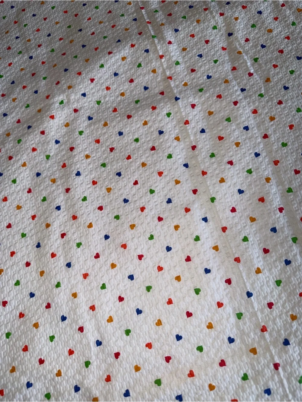 Vintage Handmade Raggedy Ann Baby Blanket Reversible Hearts